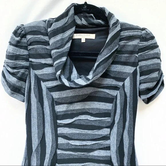 Evan Picone Vintage Knit Dress Grey Size 2 Petite - Picture 9 of 13